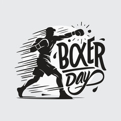 Black Silhouette boxer punching