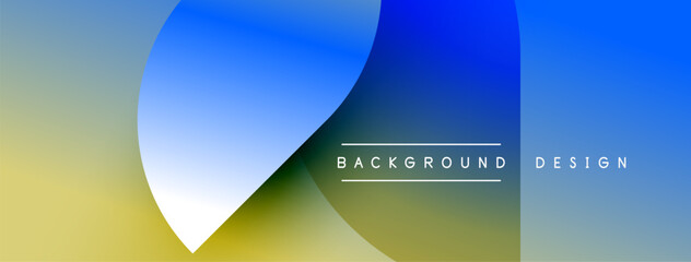 Abstract gradients blend, creating fluid shapes. Text reads background design over layered color fields. Minimalist aesthetic.