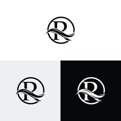 r initial monogram vector icon illustration