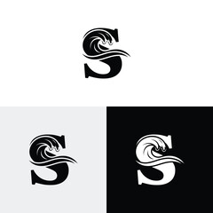 s wve initial monogram vector icon illustration