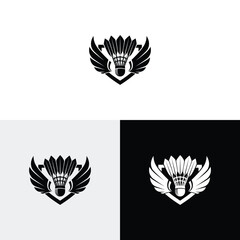 Minimalist concept Shuttlecock Illustration Design