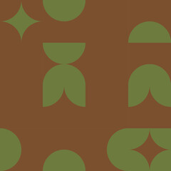 Geometric Circle & Square Seamless Pattern vector