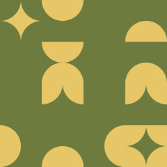 Geometric Circle & Square Seamless Pattern vector