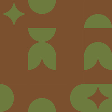 Geometric Circle & Square Seamless Pattern vector