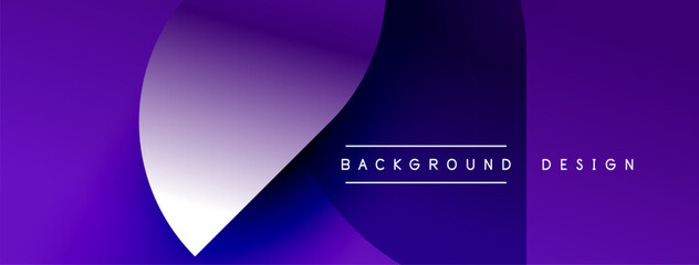 Naklejka premium Abstract purple gradients overlap. Text reads background design. Modern, minimalist aesthetic. Smooth color transitions present.