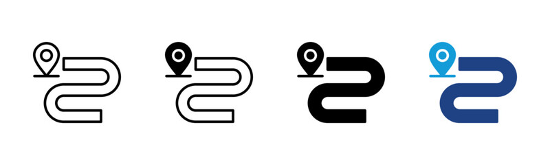 Track icon set multiple style collection