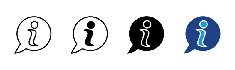 Information icon set multiple style collection