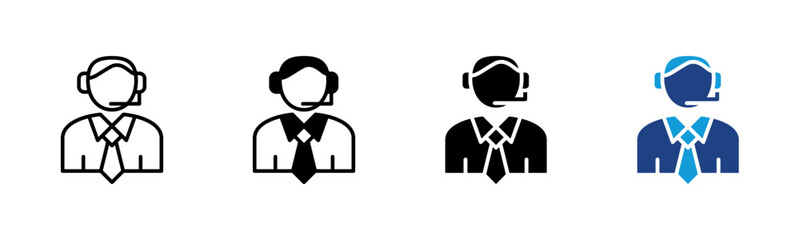 Call Center icon set multiple style collection