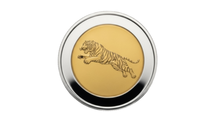 Isolated Year of the Tiger commemorative coin for Lunar New Year celebrations ~88chr