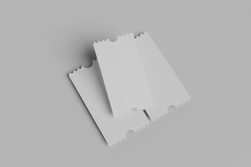 three ticket preview on grey background