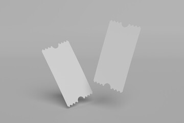 floating ticket preview on clean background