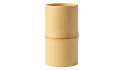 Isolated handmade bamboo tumbler on a neutral background, eco-friendly, with a natural vibe