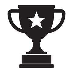 Award trophy icon vector silhouette 