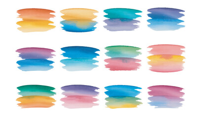 Hand Painted Color Brush Stroke Set, Abstract Paint Stripes for Branding and Graphic Design, Vector