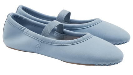 Isolated Ballet slippers soft children's dance pointe shoes footgear footwear in light blue © Aline