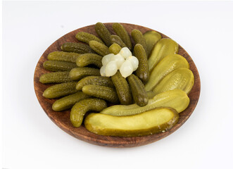 Pickled sliced cucumbers, fermented food, marinated canned vegetables, gherkins, pickles