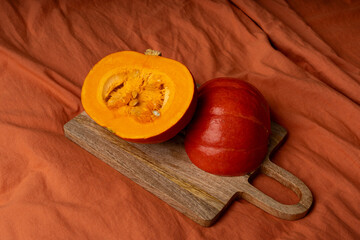 Red kuri squash or hokkaido pumpkin