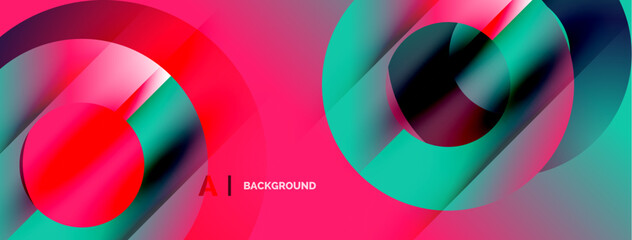 Obraz premium Abstract fluid shapes, vibrant colors blend. Dynamic composition creates modern visual impact. Gradient layers suggest depth, movement.