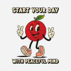 Simple and Fun Cartoon Mascot Character With Beautiful Phrase