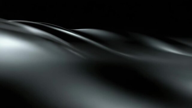Sleek black wave texture smooth metallic ripple glossy curved surface abstract fluid motion smooth
