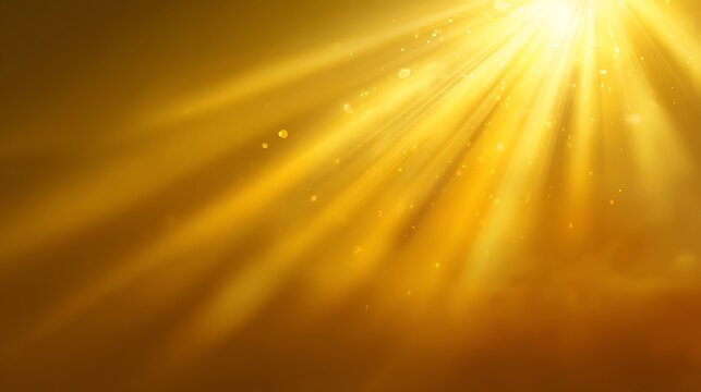Golden sunlight shining brightly with warm rays and sparkles