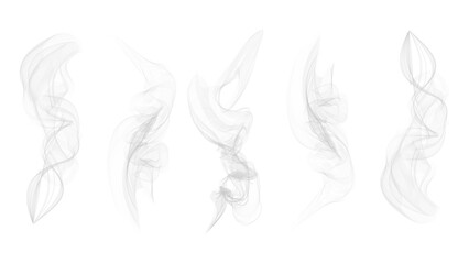 Realistic steam or smoke on hot tea, coffee, food. PNG Stock royalty free.	