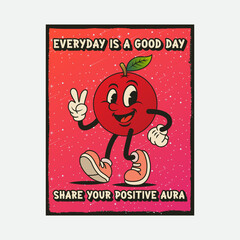 Simple and Fun Cartoon Mascot Character With Beautiful Phrase