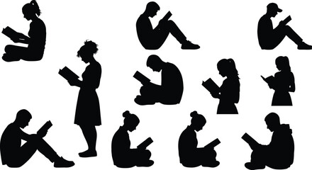 study, relaxed, reading, studying, relaxing, book, silhouette, seated, children, person, learning, imagination, document, concentration, youth, drawing, office, art, 