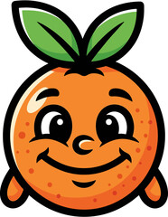 Smiling cartoon apple character with a happy face illustration
