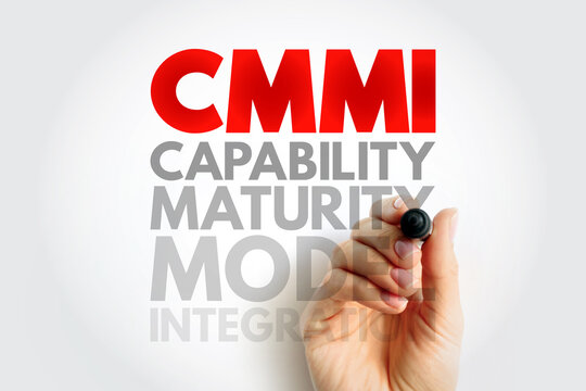 CMMI Capability Maturity Model Integration concept with hand writing abbreviation, representing quality improvement, process optimization, and organizational development standard