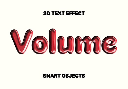 3d Volume Text Effect Mockup