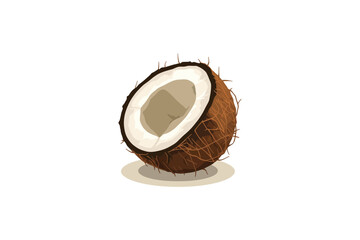 coconut on white background
