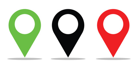Modern Location Pin. Icon Set Map Marker Vector Symbols for GPS Navigation and Tracking. Vector illustration.