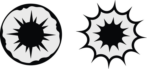 Set of 4 Stylized Bullet Hole & Impact Crack Graphics &ndash; Realistic Damage Effects