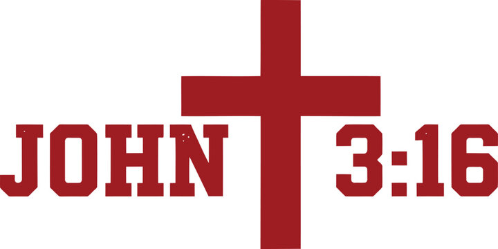 John 3:16 Christian Cross Bible Verse Typography