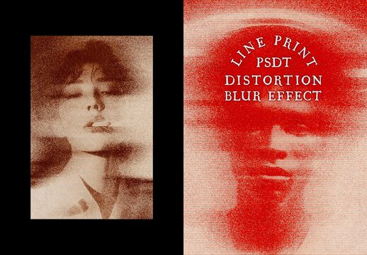 Distressed Blur Poster Photo Effect Mockup