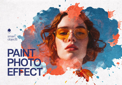 Watercolor Photo Effect Mockup