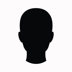 Head silhouette with short hair clean outline