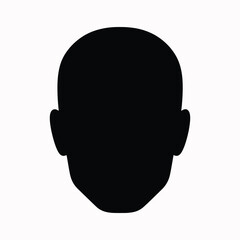 Male head silhouette facing forward with clean outline