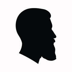 Male head silhouette showing distinct beard profile
