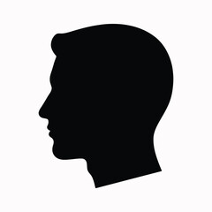 Male head silhouette shown in side profile view