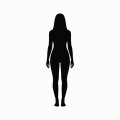 Woman silhouette standing upright in neutral posture