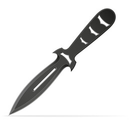 throwing combat knife weapon vector illustration isolated on white background