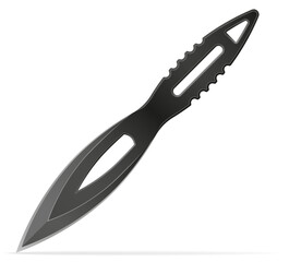 throwing combat knife weapon vector illustration isolated on white background