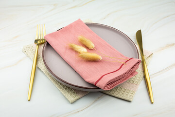 Plate with knife and fork