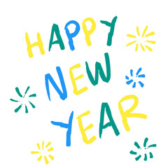 Happy new year hand drawn alphabet