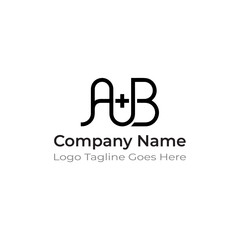 Creative A Plus B Logo With Unique Typography Style