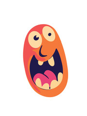 playful cheerful monster facial expression