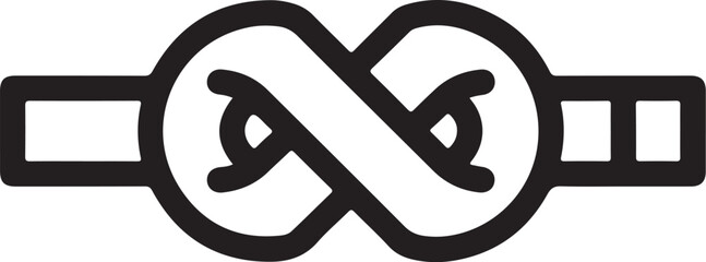PrintMinimalist black line art figure eight knot icon