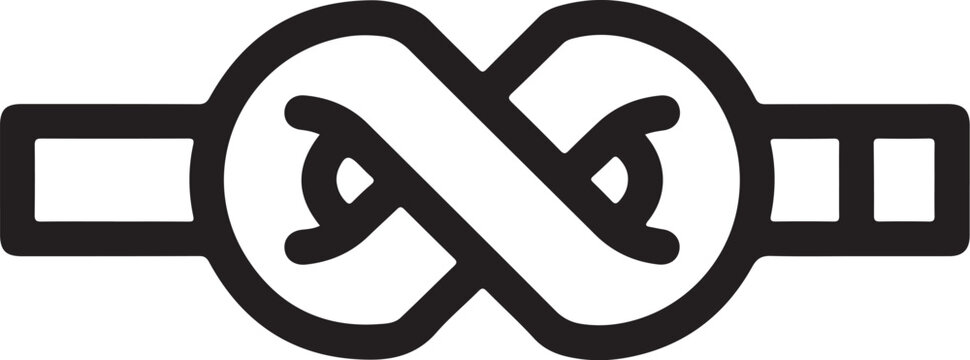 PrintMinimalist black line art figure eight knot icon